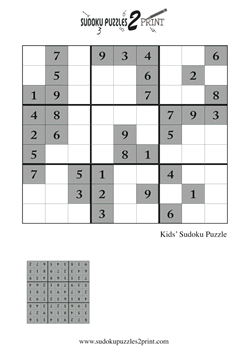 Kids Sudoku Printable on Free Sudoku Puzzles For Kids To Print
