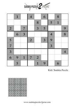 Printable Sudoku  Kids on Kids Sudoku Printable On Free Sudoku Puzzles For Kids To Print