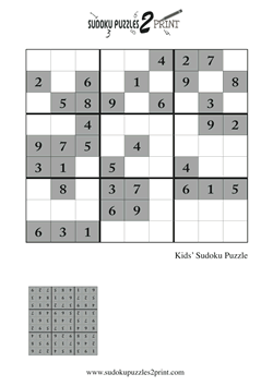 Kids Sudoku Printable on Free Sudoku Puzzles For Kids To Print