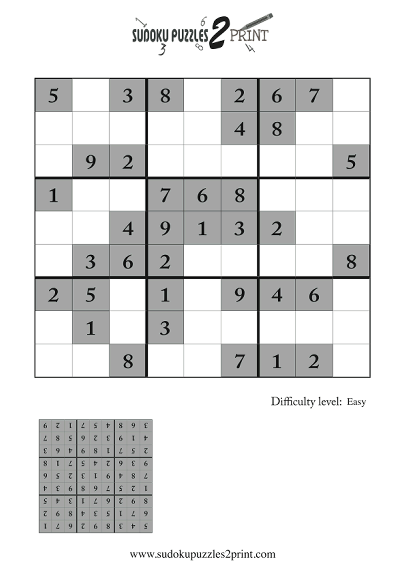 Easy Sudoku Puzzle to Print 2