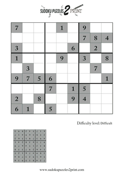 Difficult Sudoku Puzzle to Print 2