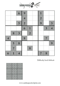 Difficult Sudoku Puzzle to Print 3