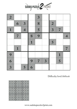 Difficult Sudoku Puzzle to Print 5