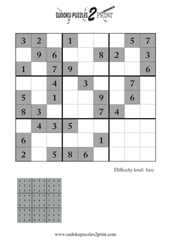 Easy Sudoku Puzzle to Print 1