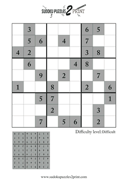 Featured Sudoku Puzzle to Print 3