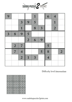 Intermediate Sudoku Puzzle to Print 1