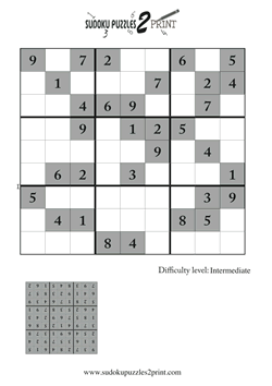 Intermediate Sudoku Puzzle to Print 3