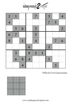 Intermediate Sudoku Puzzle to Print 5