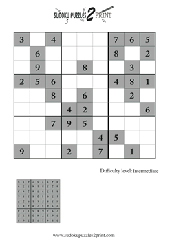 Intermediate Sudoku Puzzle to Print 6