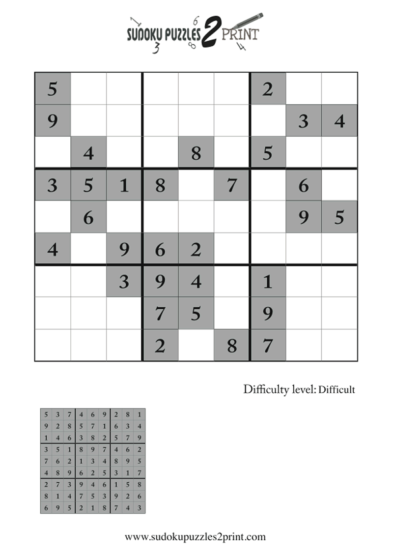 Difficult Sudoku Puzzle to Print 1