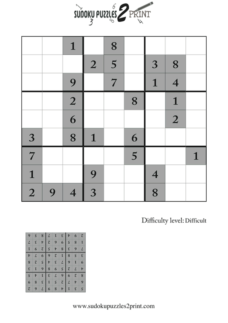 Difficult Sudoku Puzzle to Print 6