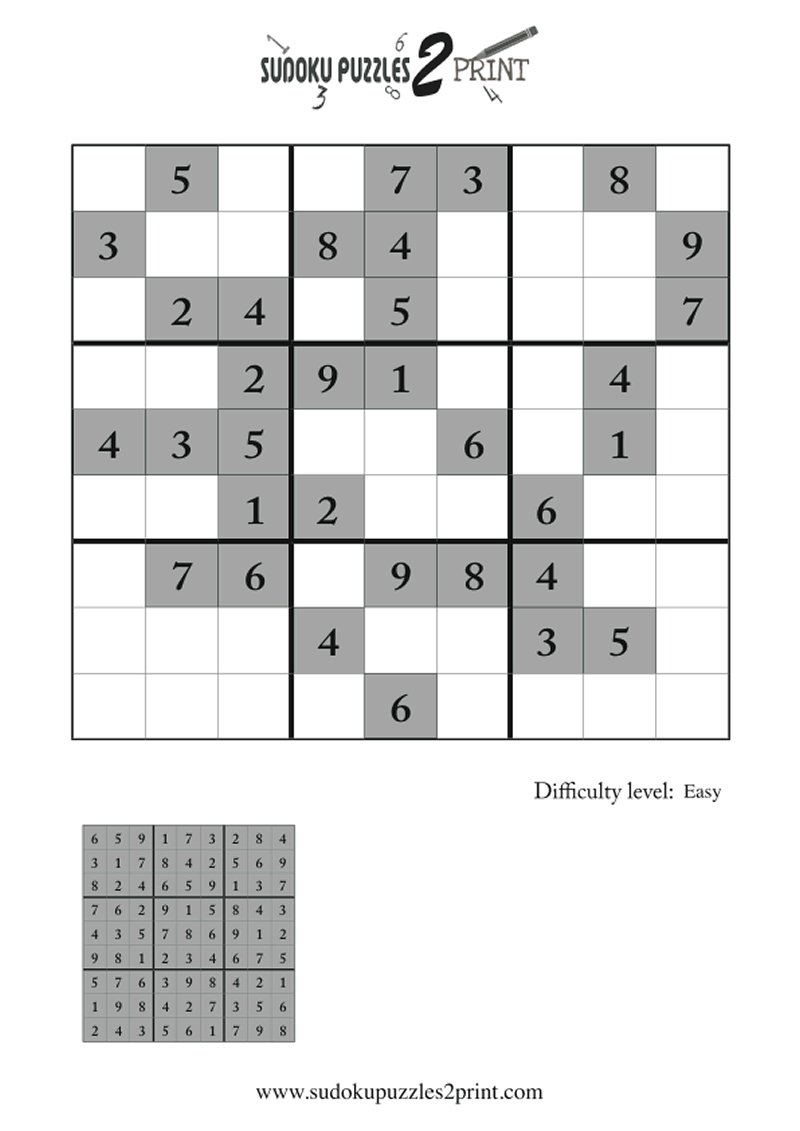 Easy Sudoku Puzzle to Print 6