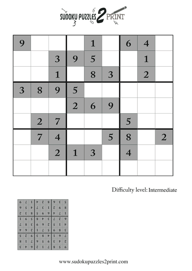 intermediate Sudoku Puzzle to Print 1