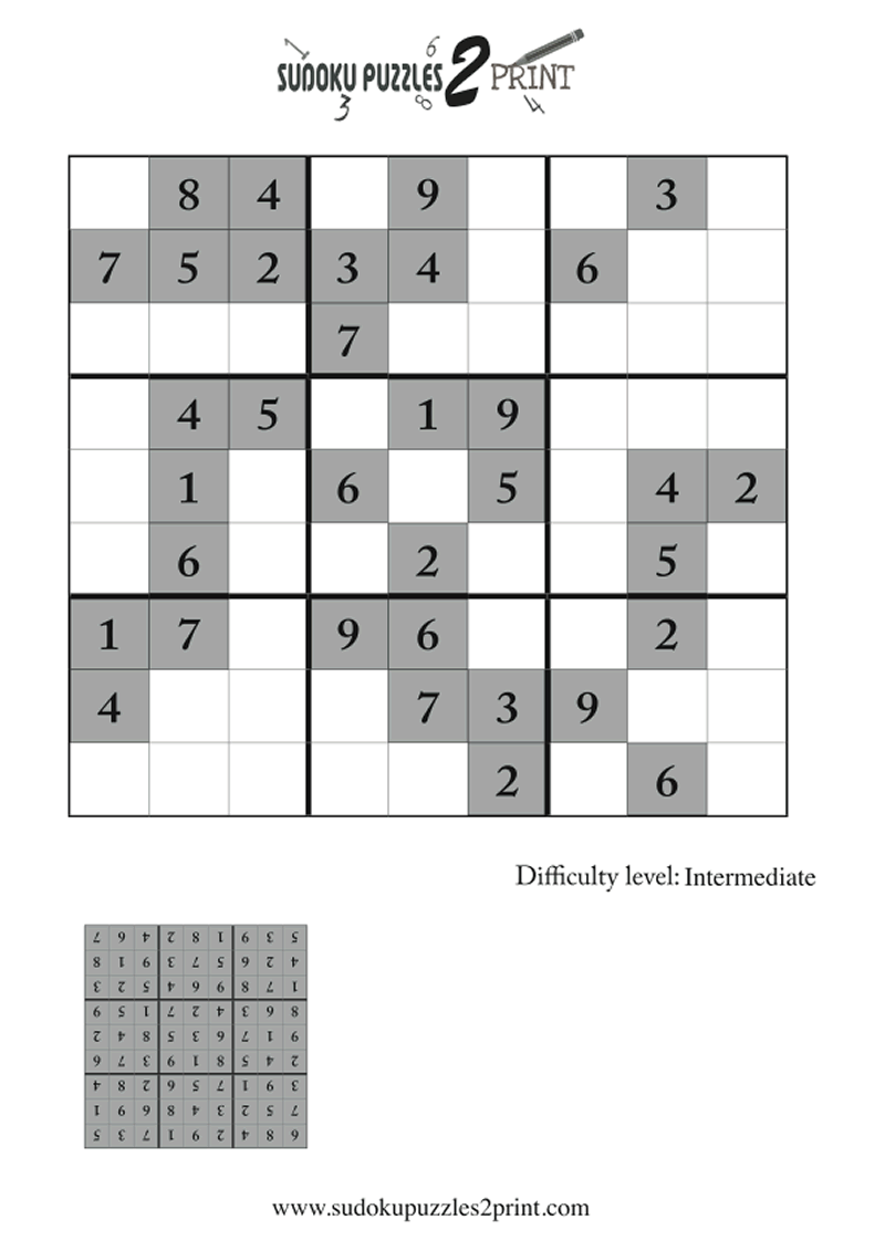 intermediate Sudoku Puzzle to Print 2