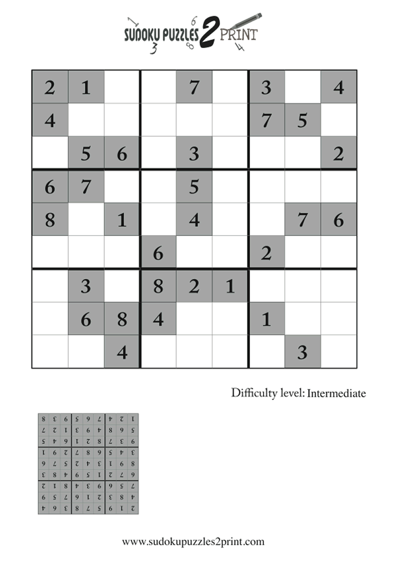 intermediate Sudoku Puzzle to Print 5