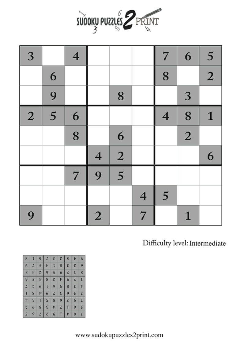 intermediate Sudoku Puzzle to Print 6