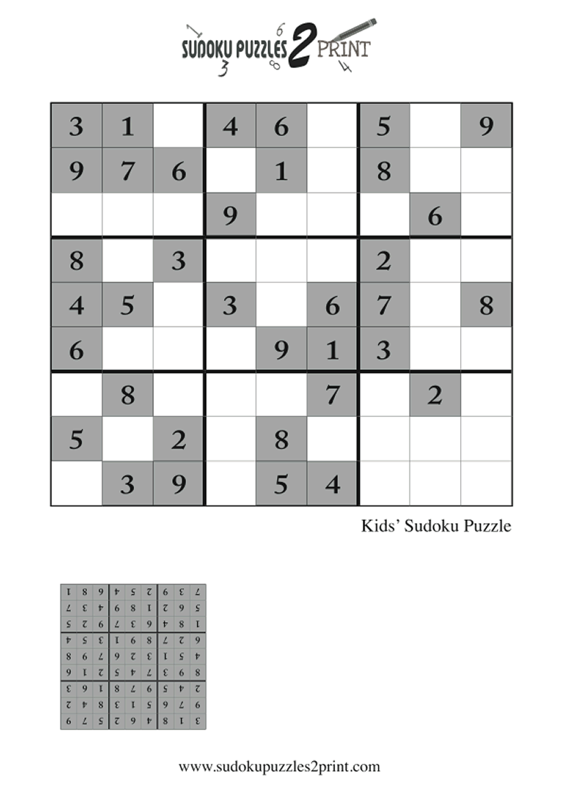 sudoku puzzle for kids 8