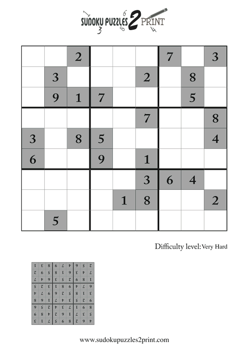 Very Hard Sudoku Puzzle to Print 5