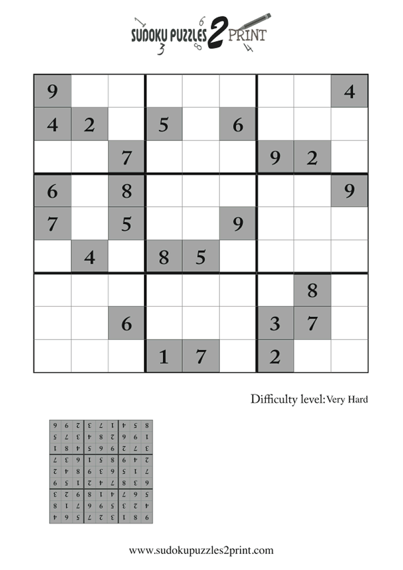 Very Hard Sudoku Puzzle to Print 7