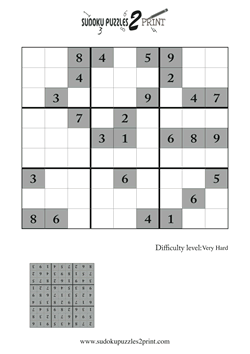 Very Hard Sudoku Puzzle to Print 1