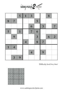 Very Hard Sudoku Puzzle to Print 2
