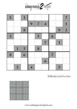 Very Hard Sudoku Puzzle to Print 3
